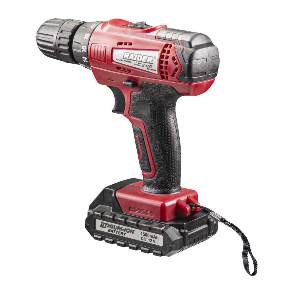 AKKUMULÁTOROS FÚRÓ - CSAVAROZÓ 24 Nm 12V 2 X 1.5Ah RAIDER RD-CDL34