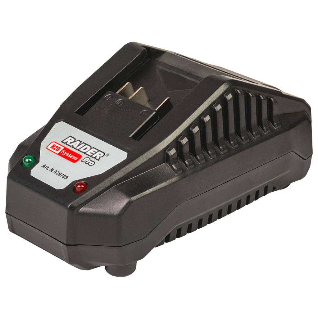 SAROKCSISZOLÓ R20 125 MM 4Ah AKKUMULÁTORRAL, 2 VÁGÓKORONGGAL ÉS MŰANYAG DOBOZZAL RAIDER PRO