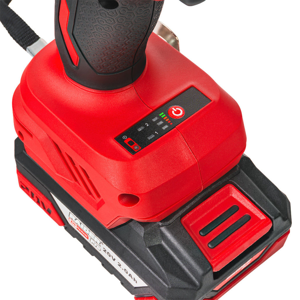 FÚRÓ ÉS CSAVAROZÓ 44Nm, ÜTVECSAVAROZÓVAL 1/2 320Nm 2X2Ah AKKUMULÁTORRAL RAIDER PRO