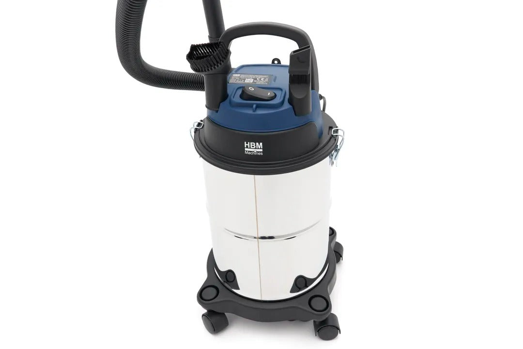 PROFESSZIONÁLIS NEDVES/SZÁRAZ PORSZÍVÓ 1000 W 15 L KOMPAKT ÉS CSENDES HBM