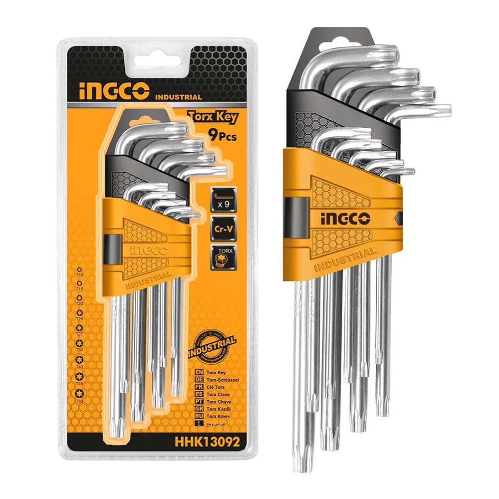 TORX KULCS KÉSZLET 9 DB HOSSZÚ T10-T50 INGCO