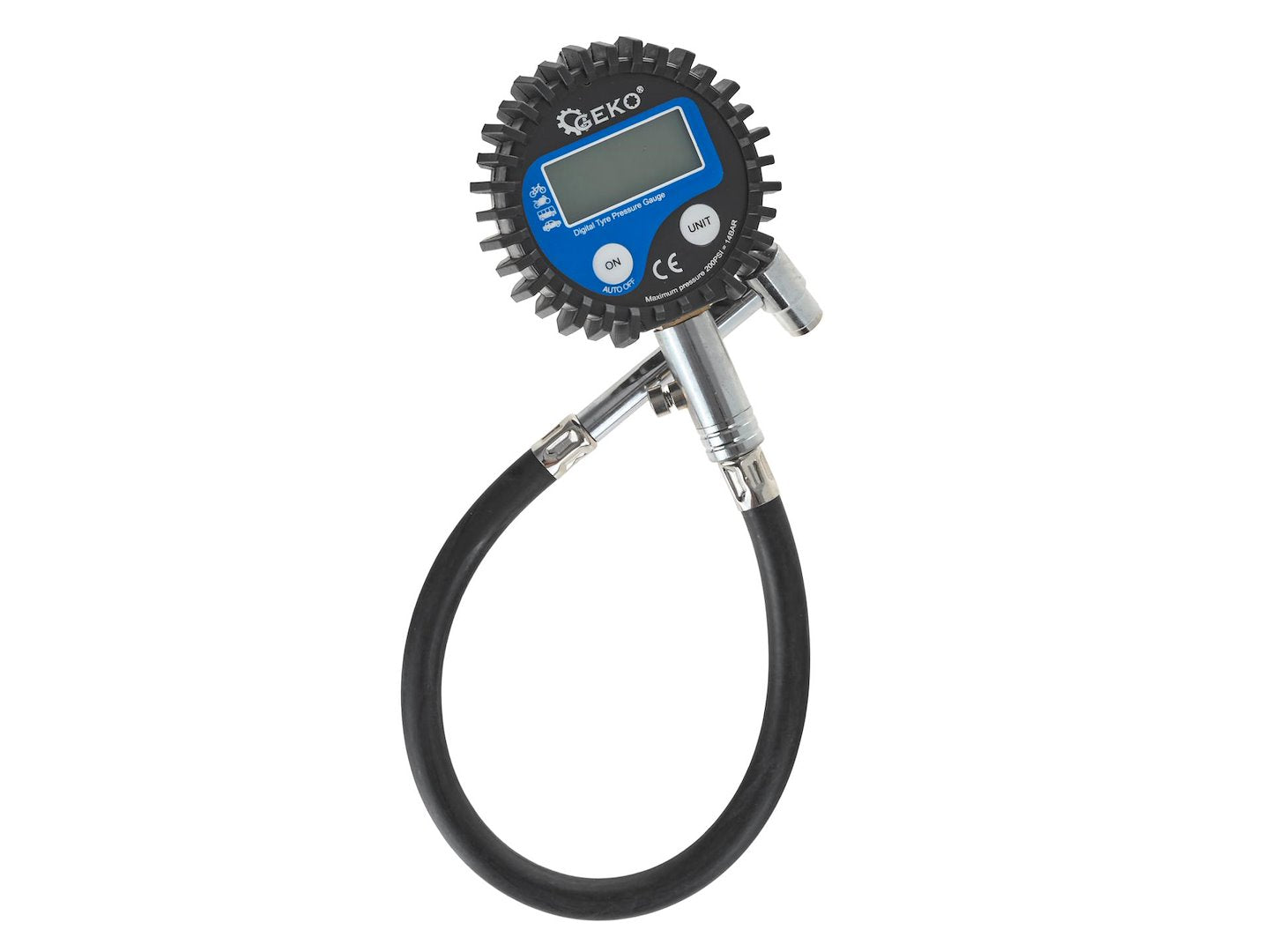 GUMIABRONCS NYOMÁSMÉRŐ TÖMLŐVEL ÉS DIGITÁLIS KIJELZŐVEL GEKO