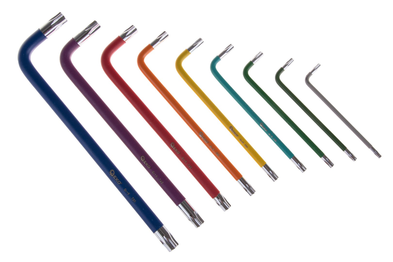 SZÍNES TORX L-KULCS KÉSZLET T10–T50 9 DB GEKO