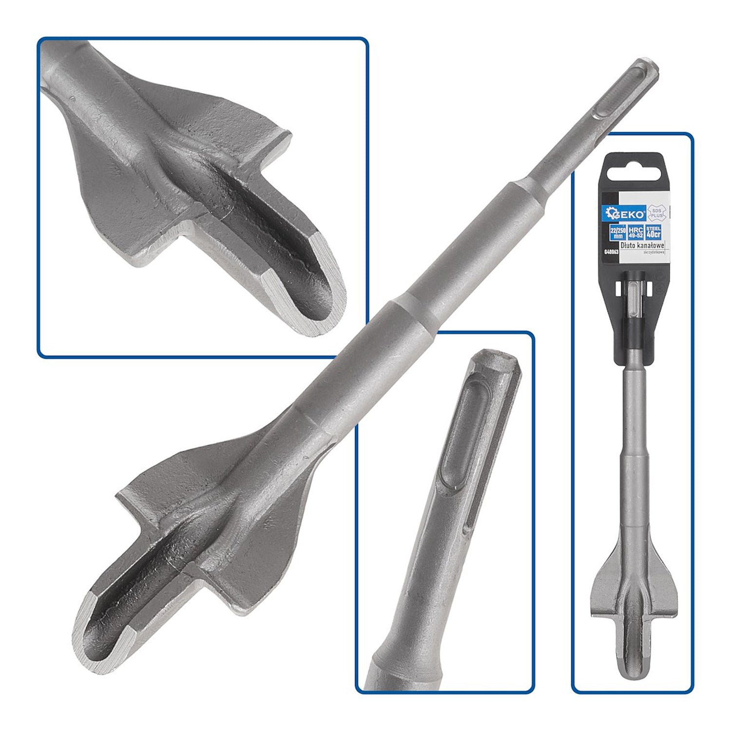 SDS PLUS VÉSŐ CSATORNÁVAL 22 X 250 MM GEKO
