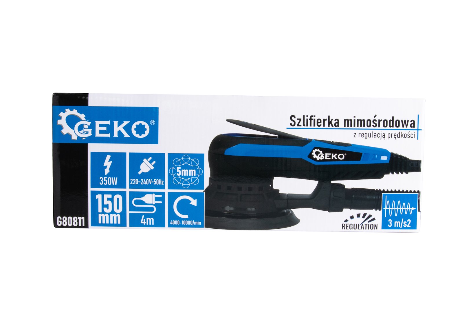 EXCENTRIKUS ORBITÁLIS CSISZOLÓ 150MM 350W GEKO