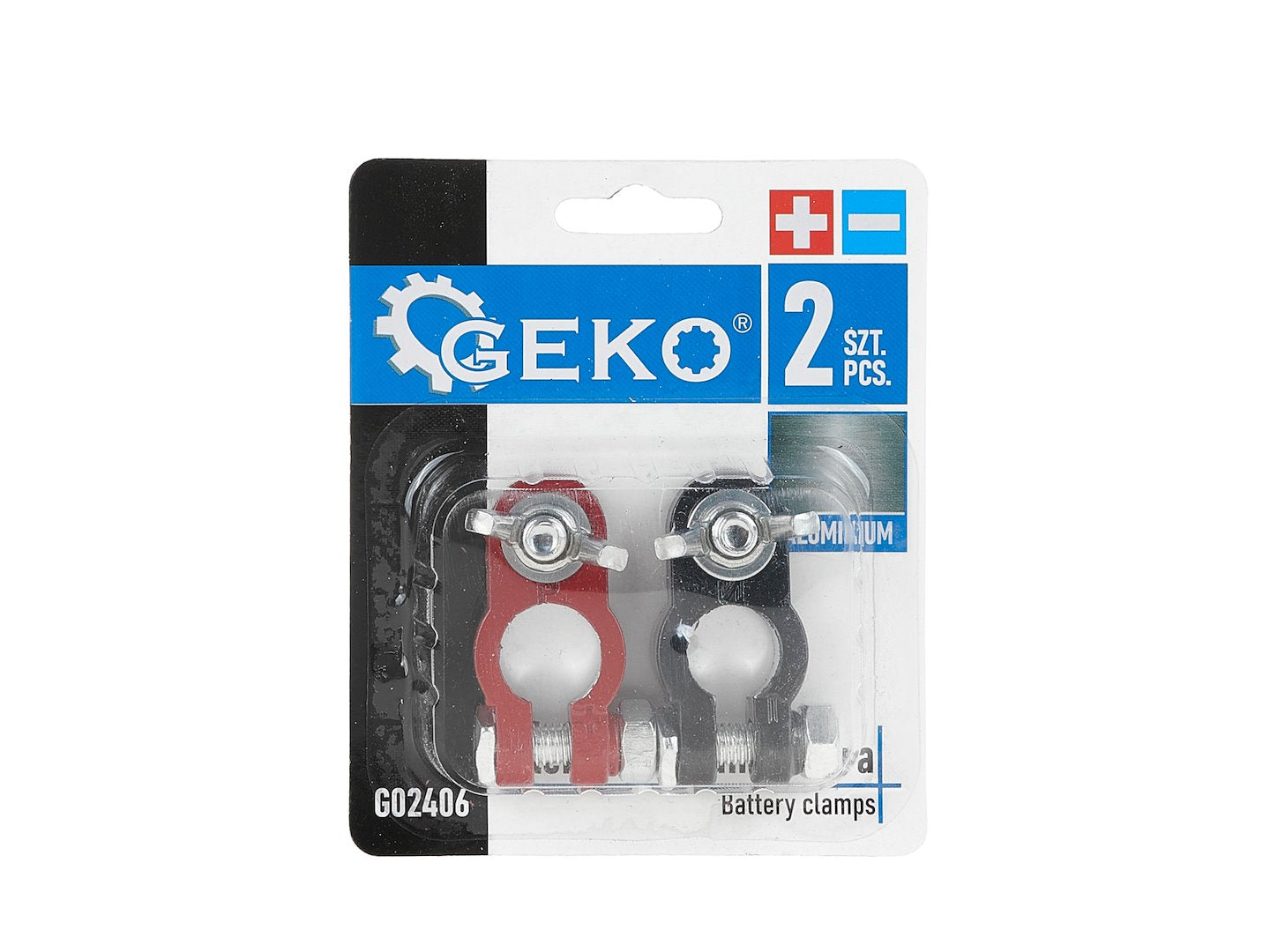 ALUMÍNIUM AUTÓ AKKUMULÁTOR CSATLAKOZÓ KÉSZLET 2 DB GEKO