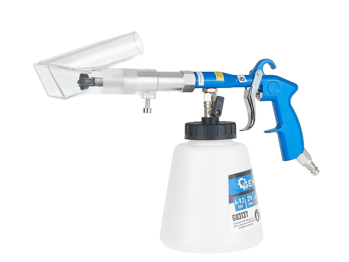 PNEUMATIKUS TORNADOR KÁRPIT TISZTÍTÓ PISZTOLY GEKO VÁKUUMADAPTERREL