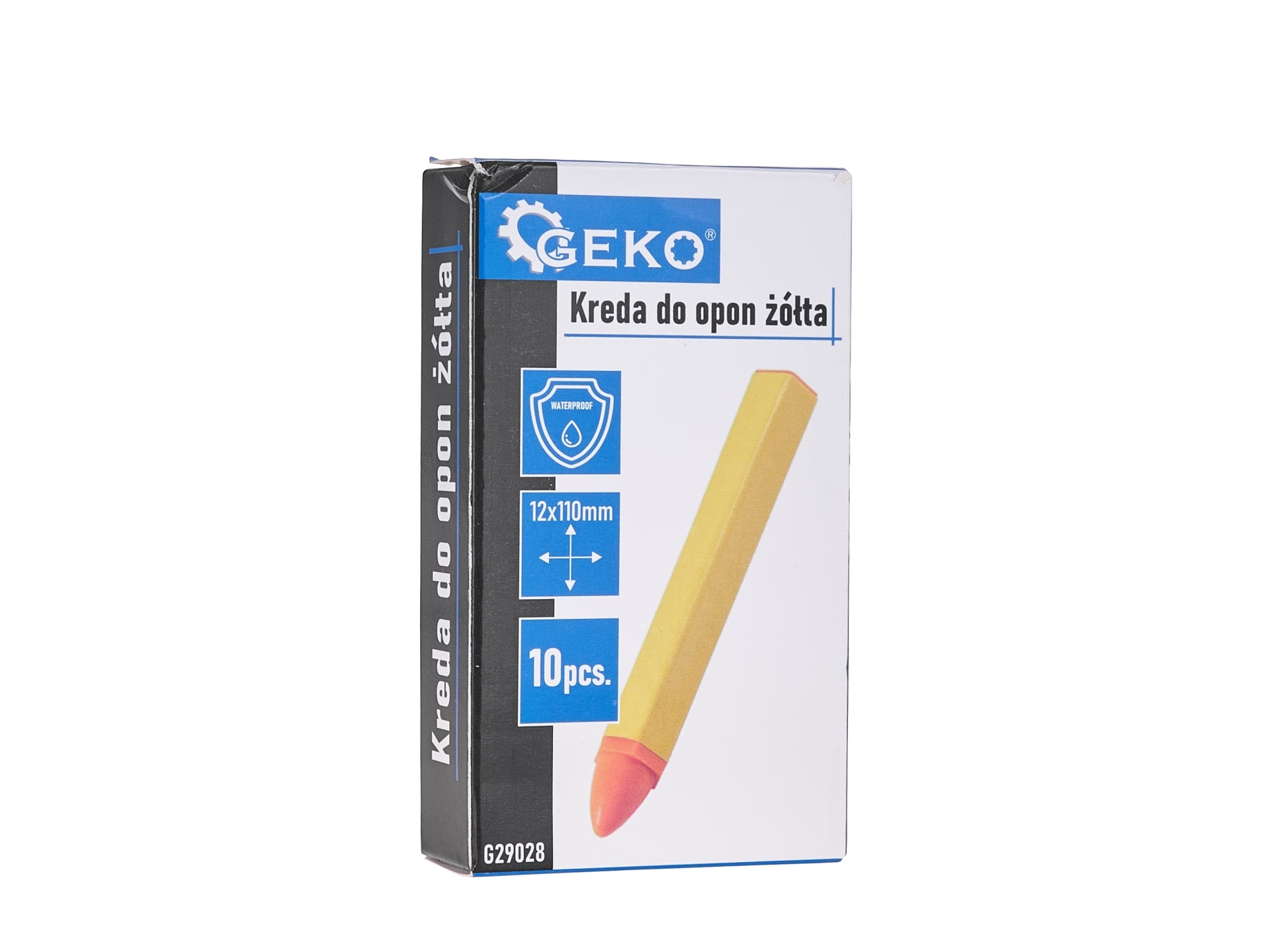 10 darabos sárga krétakészlet gumiabroncsok jelölésére 12x110mm