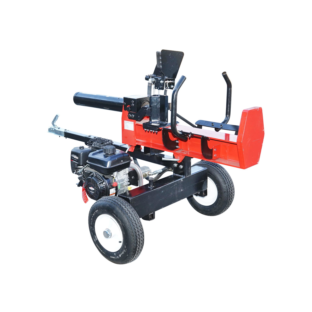 Függőleges rönkhasító, benzines motorral, 208 cm³, 22 tonnás hasítóerő, 610×400 mm rönkhöz, Breckner Germany