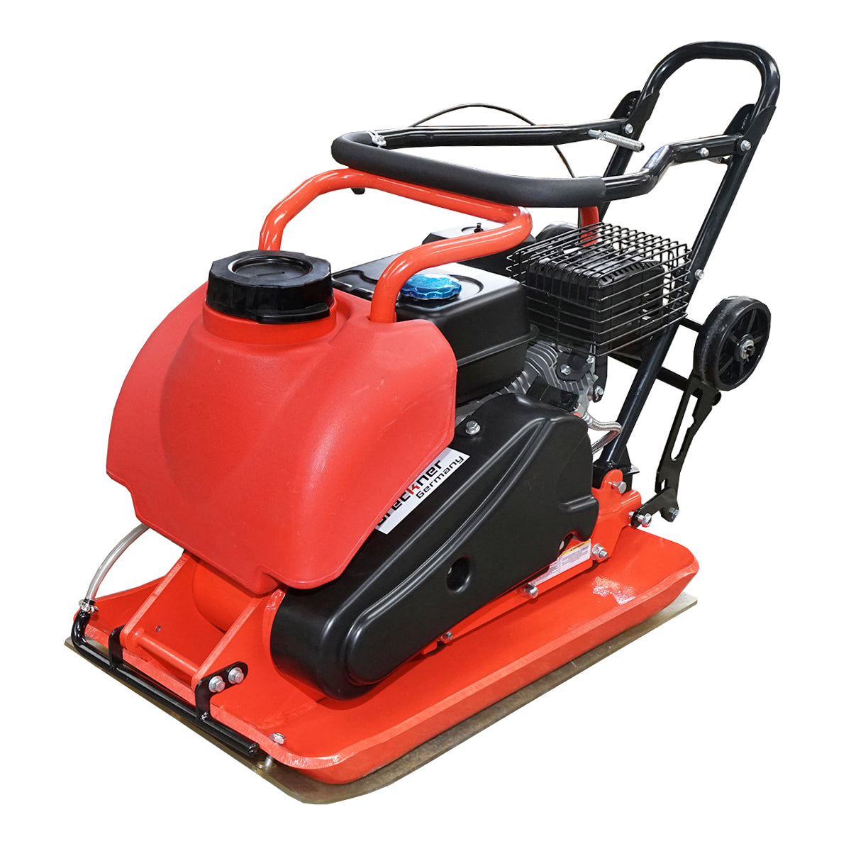 Lapvibrátor C100-A, 690×460 mm munkafelülettel, Euro 5 szabványú motorral, 196 cm³ / 6,5 LE, 5400 ford./perc, 106 kg, víztartállyal, Breckner Germany