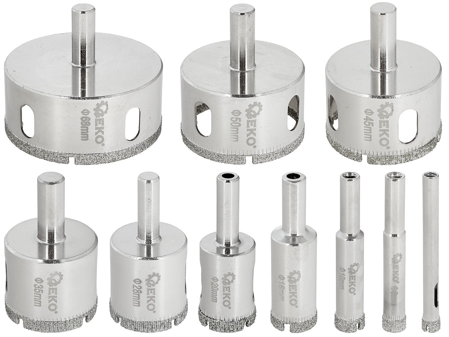 GYÉMÁNT LYUKFÚRÓ KÉSZLET CSEMPÉHEZ ÉS JÁRÓLAPHOZ 6-68 MM 10 DB GEKO