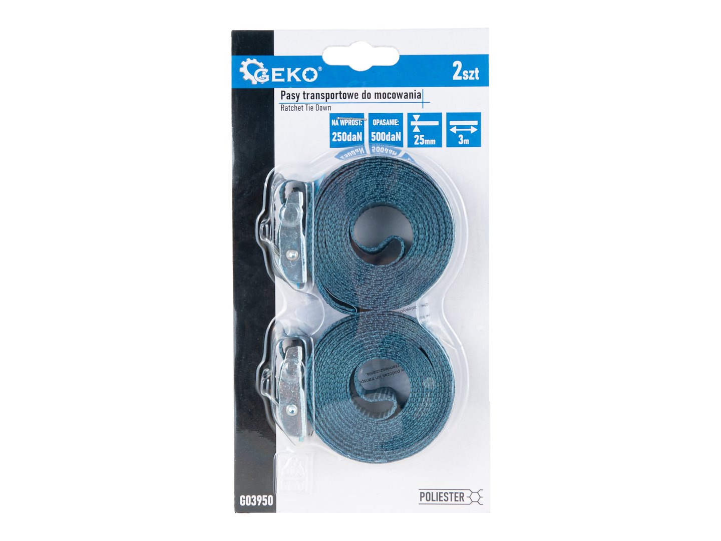 RÖGZÍTŐ HEVEDER KÉSZLET 2 DB 25MM X 3M 250KG