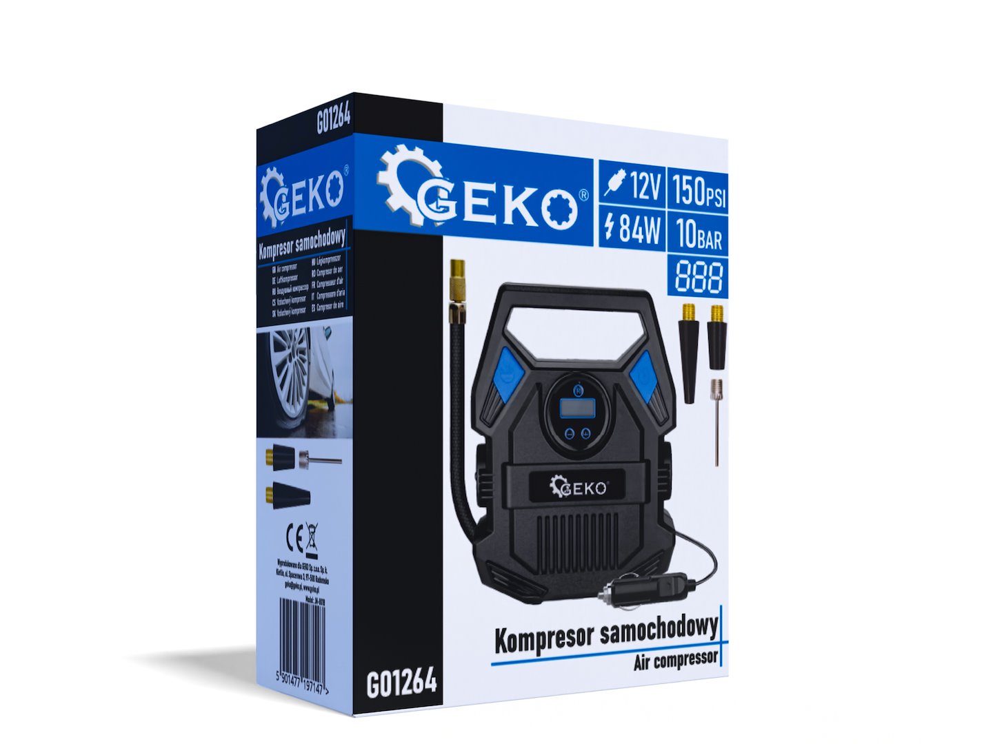 HORDOZHATÓ AUTÓS KOMPRESSZOR 12V 84W TÁPELLÁTÁSSAL
