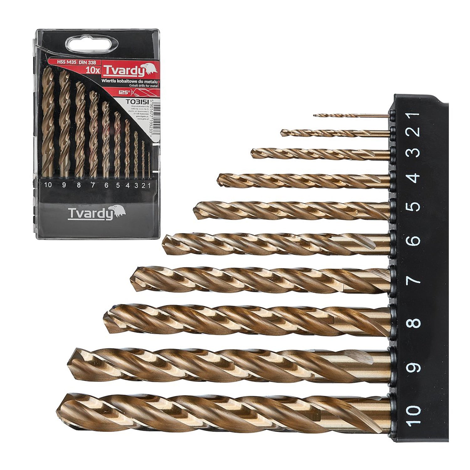 HSS KOBALT FÉMFÚRÓSZÁR KÉSZLET 1-10 MM 10 DB