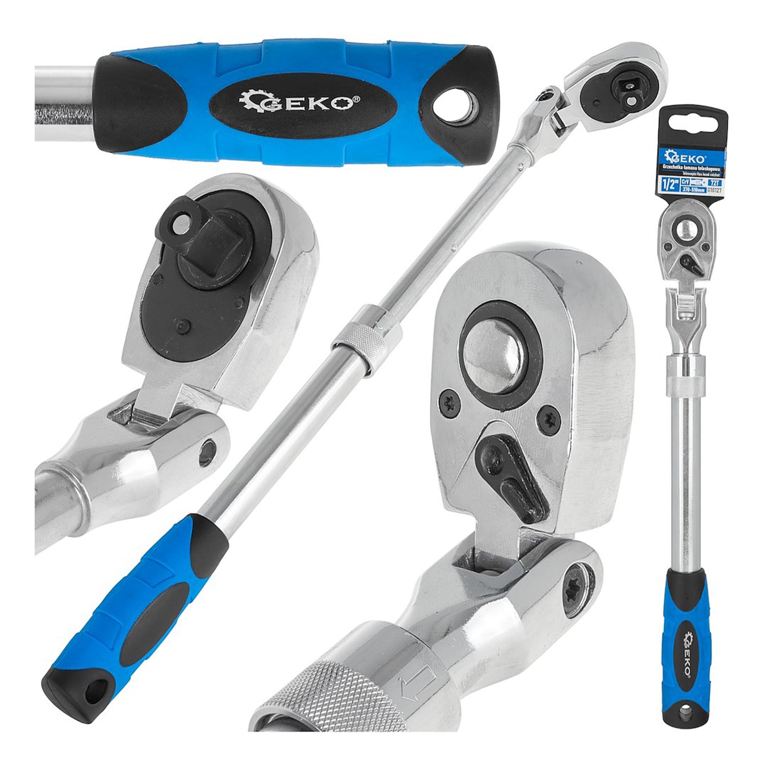 RACSNIS HAJTÓKAR 1/2" TELESZKÓPOS NYÉLLEL 370-510 MM ÉS CSUKLÓS FEJJEL