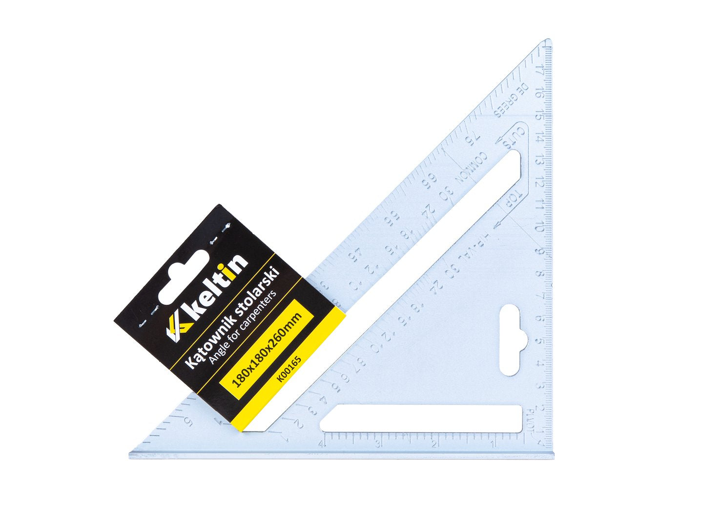 ASZTALOS- ÉS ÉPÍTŐIPARI DERÉKSZÖGŰ VONALZÓ 180×180×255 MM