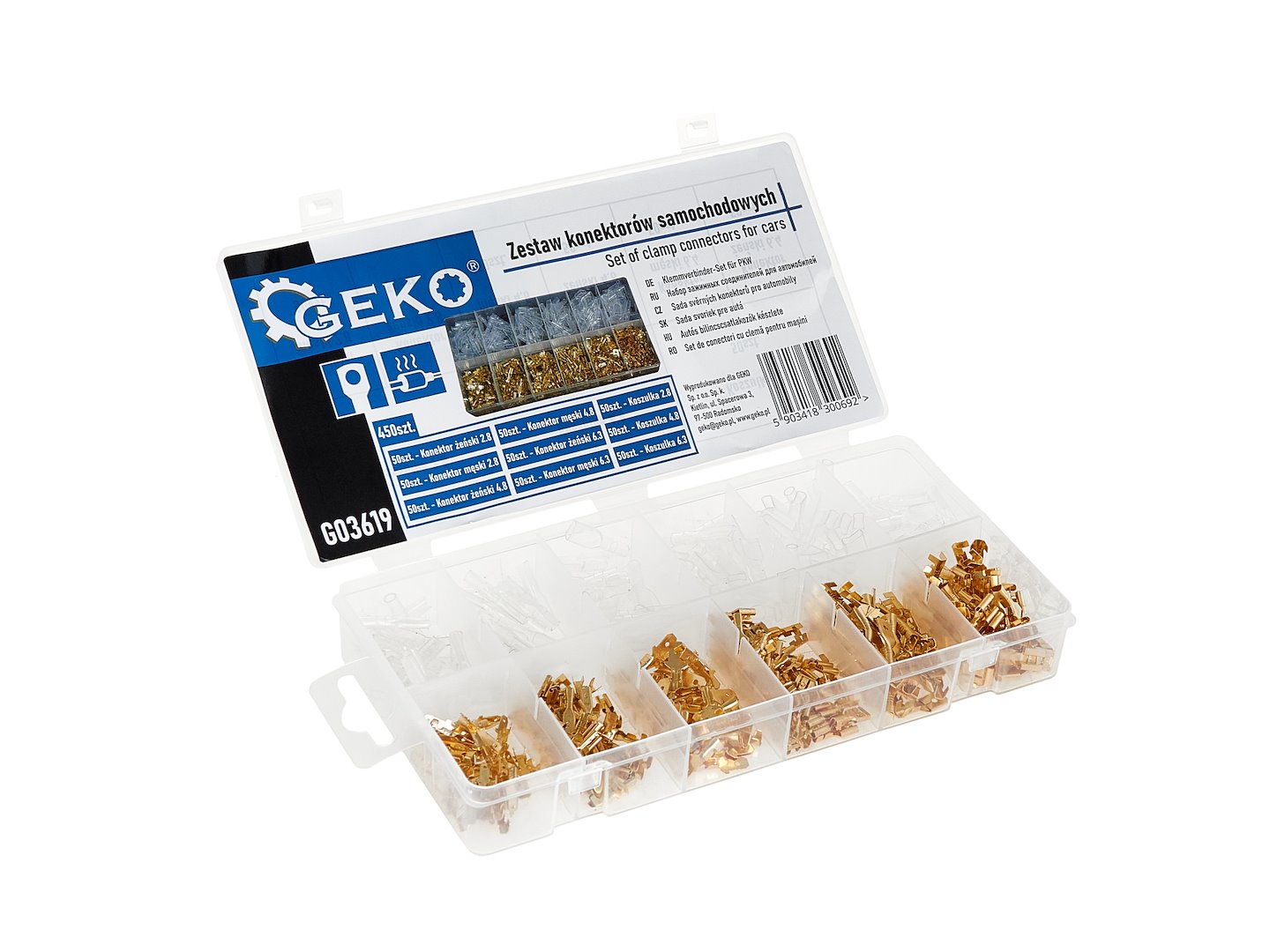 AUTÓKÁBEL CSATLAKOZÓ KÉSZLET 450 DB 2.8-6.3 MM GEKO