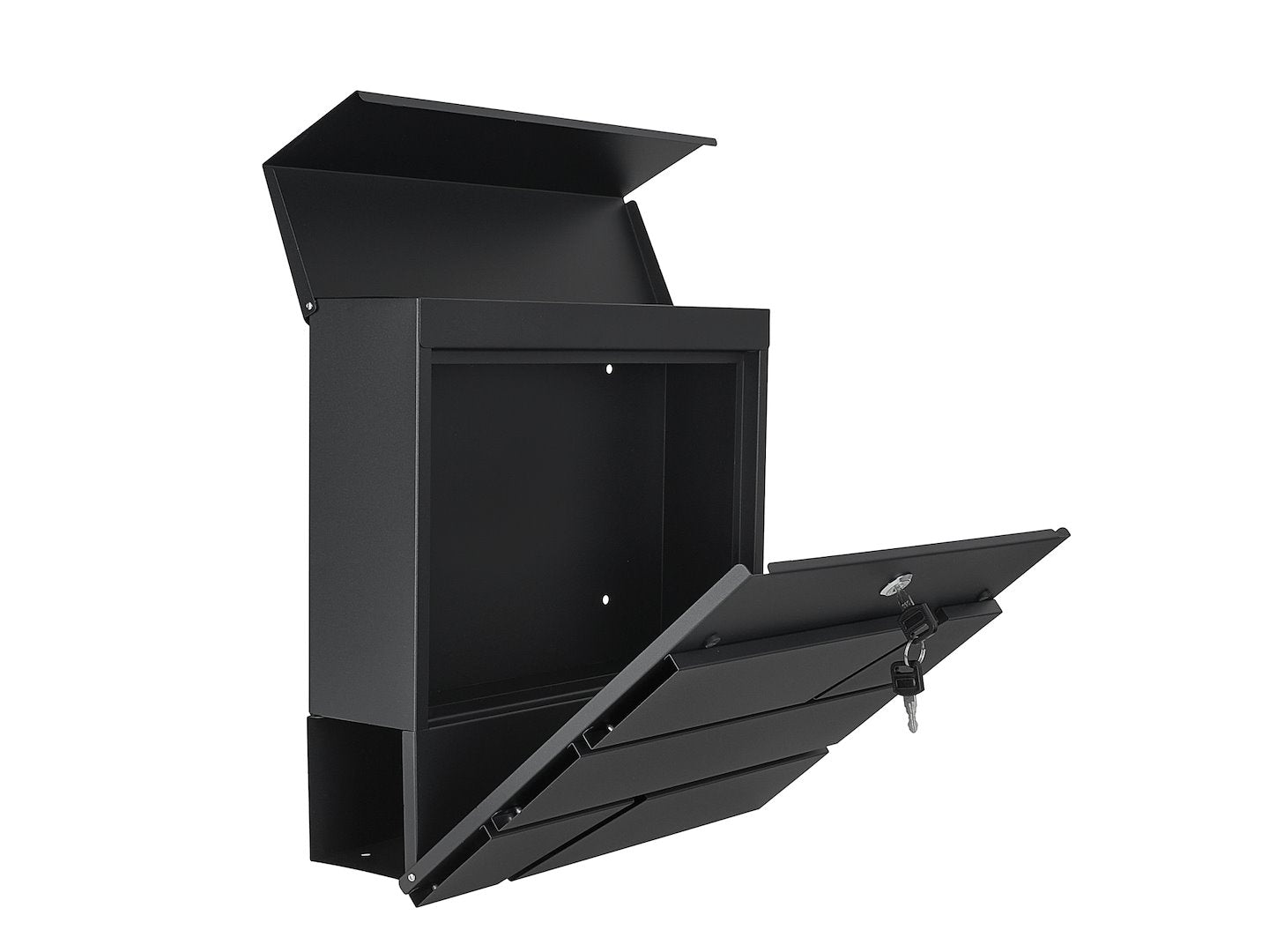 POSTALÁDA ÚJSÁGTARTÓVAL ANTRACITSZÜRKE 36,7×37×10 CM