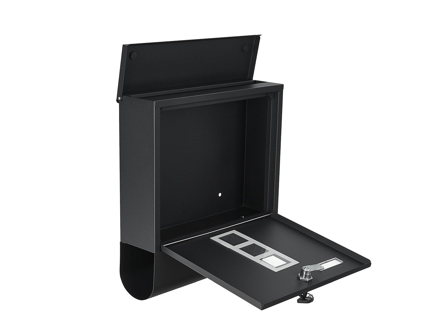 POSTALÁDA ÚJSÁGTARTÓVAL FEKETE 34×30.7×10 CM