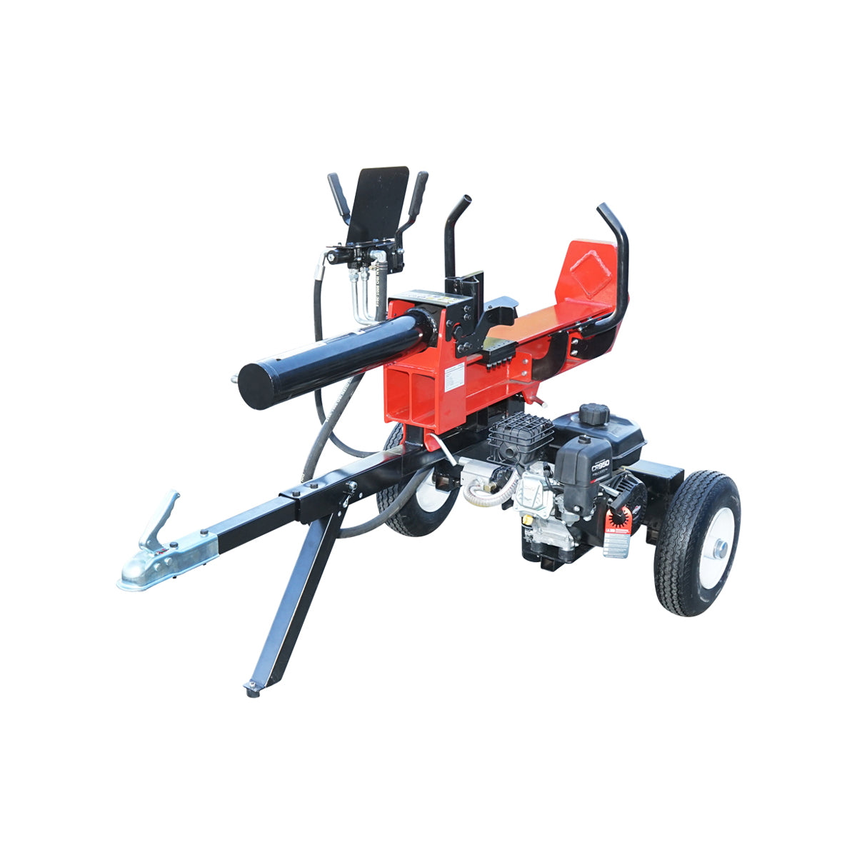 Függőleges rönkhasító, benzines motorral, 208 cm³, 22 tonnás hasítóerő, 610×400 mm rönkhöz, Breckner Germany