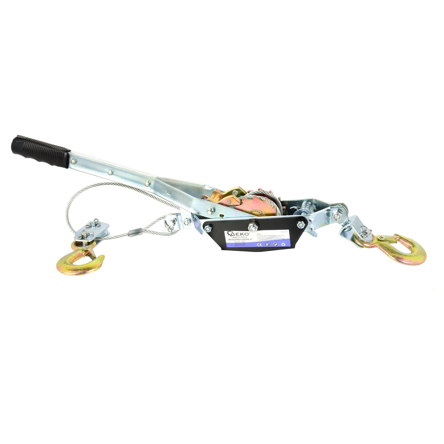 RACSNIS FESZÍTŐ CSÖRLŐ 2 KAMPÓVAL ÉS 2,5 M-ES KÁBELLEL 2 T GEKO