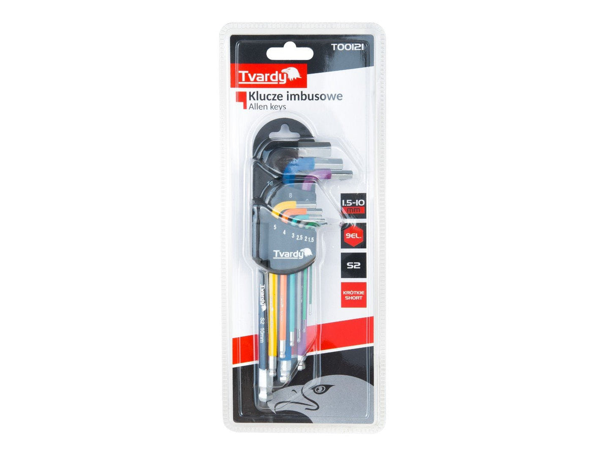 Színes l-imbuszkulcs készlet 1.5-10mm 9 db