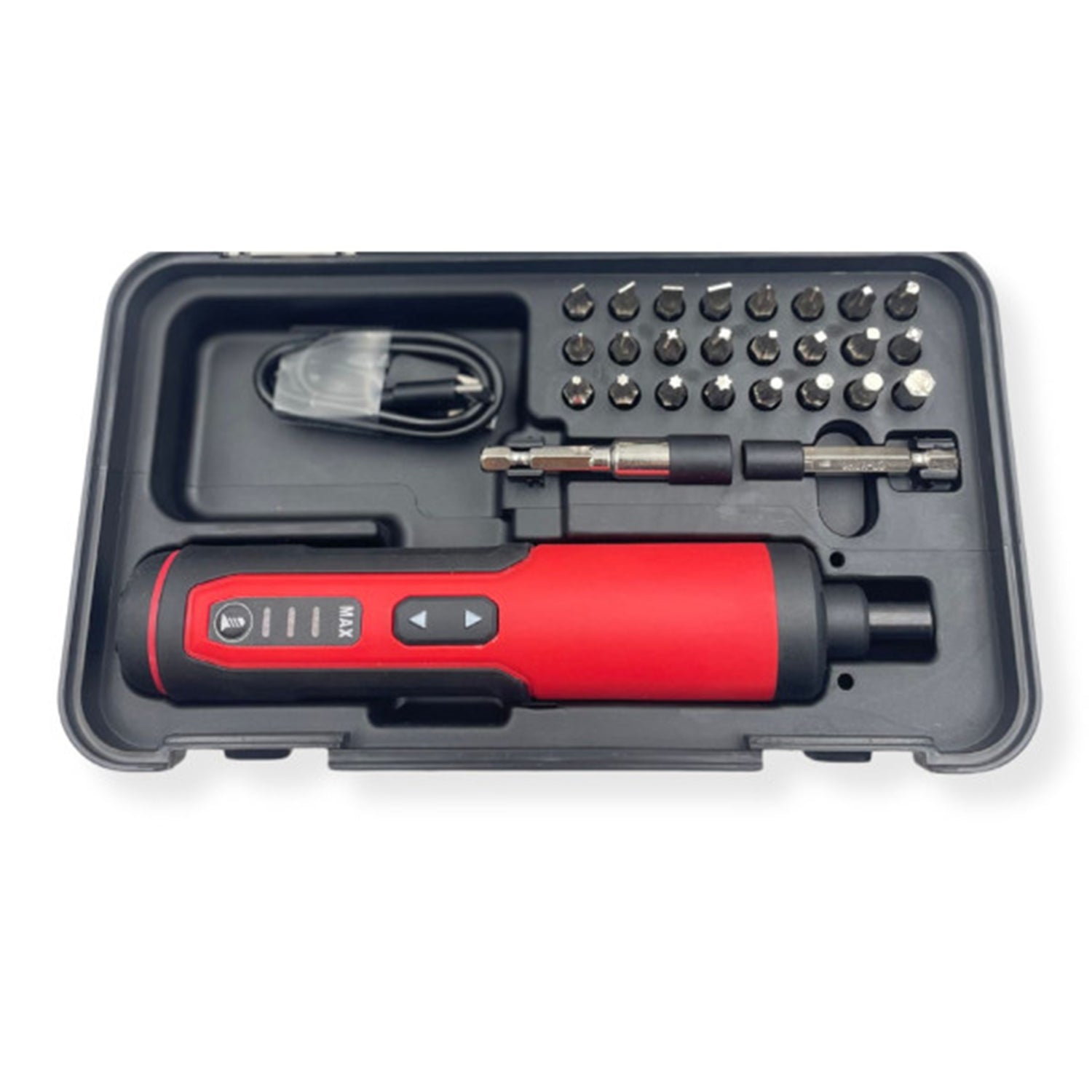 ELEKTROMOS CSAVARHÚZÓ KÉSZLET 3,6 V-OS ÚJRA TÖLTHETŐ AKKUMULÁTORRAL 27 CSERÉLHETŐ FEJJEL KB GLOBAL