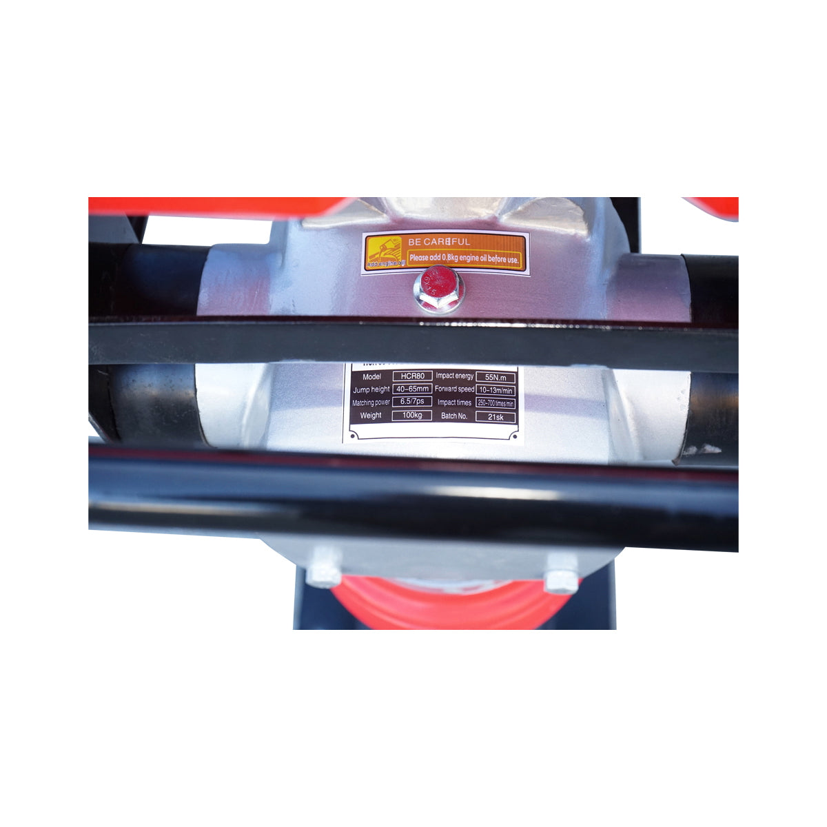 Döngölő HCR80, 280×300 mm munkafelülettel, 7 LE-s Honda benzines motorral, 55 Nm nyomaték, 85 kg, Thor