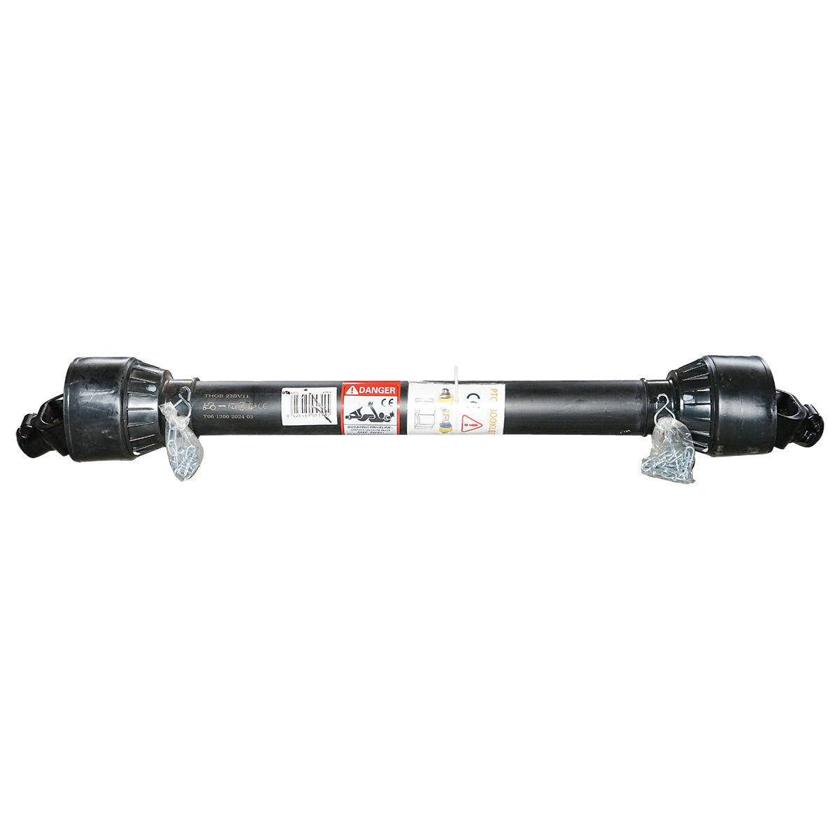 Kardántengely 1200 mm, T6, kereszt 30,2x92 mm, háromszög alakú csővel, 1 3/8" Z=6