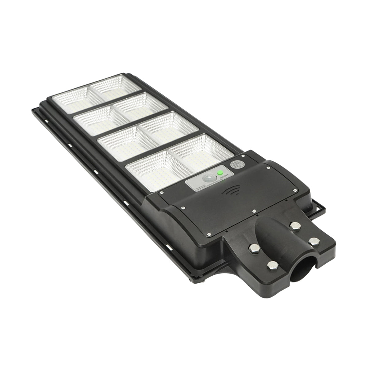 Napelemes LED utcai világítótest 200W, 6500K, IP65, hideg fény, mozgásérzékelővel, oszlopra szereléssel, Breckner Germany