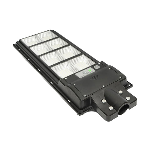 Napelemes LED utcai világítótest 200W, 6500K, IP65, hideg fény, mozgásérzékelővel, oszlopra szereléssel, Breckner Germany