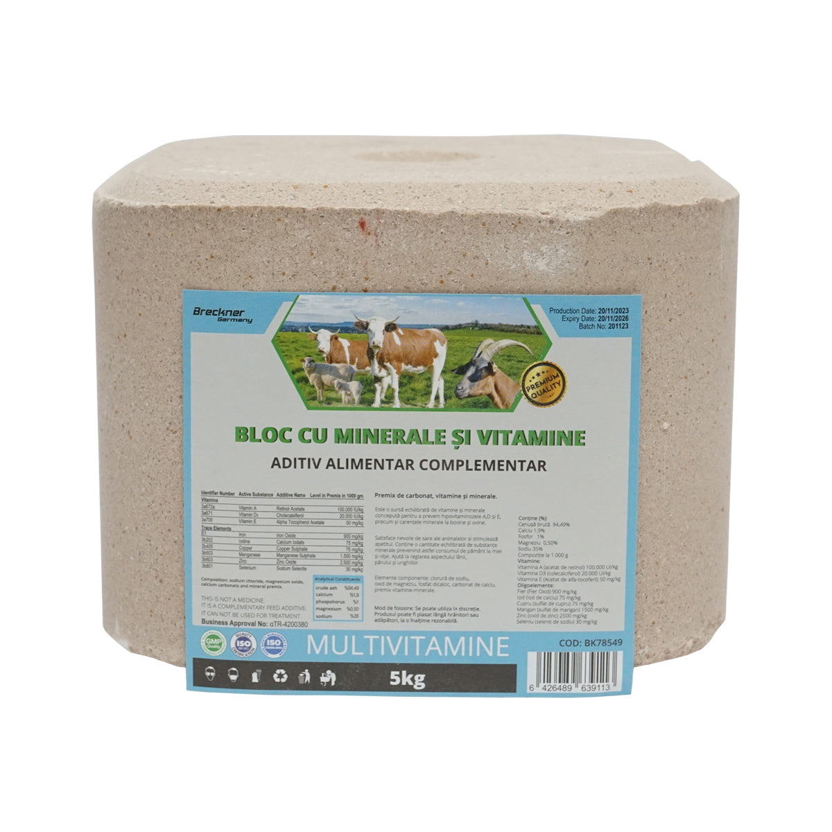 5 kg-os sótömb multivitaminos összetétellel állatok számára, Breckner Germany