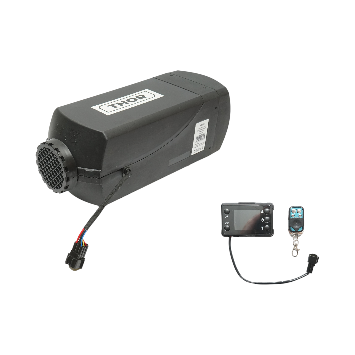 Állóhelyzeti fűtés, sirocou 12/24V, 10KW, távirányítóval, LCD kijelzővel és Kyocera izzítógyertyával, THOR