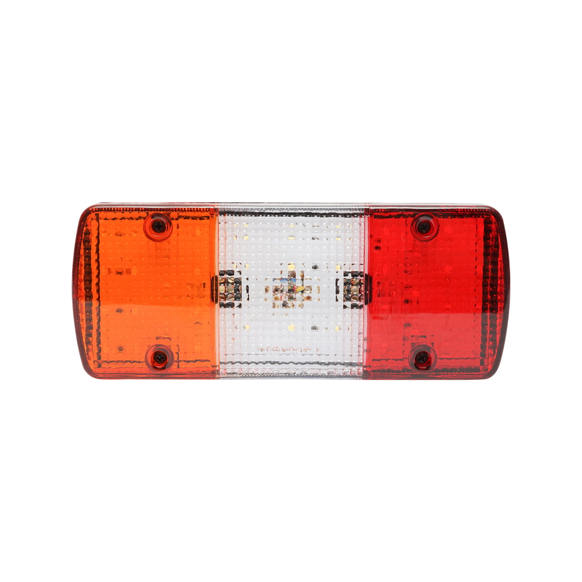 Téglalap alakú hátsó lámpa, 28 LED, 3 rekeszes, 12V