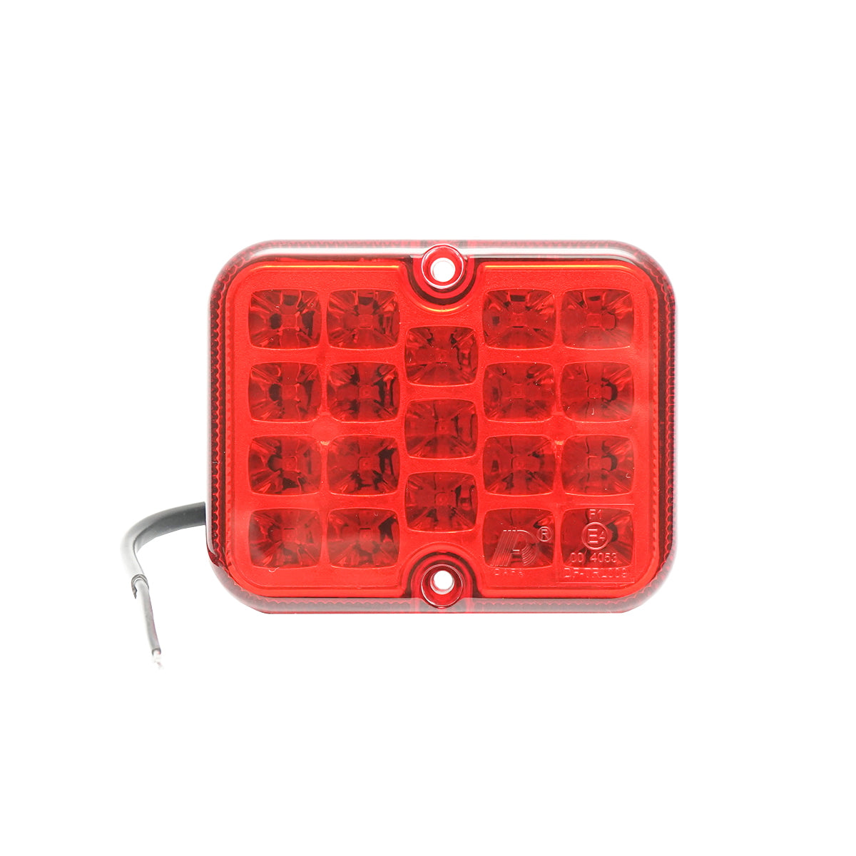 LED ködlámpa, piros, E-mark engedéllyel, 101x81x29 mm, IP67