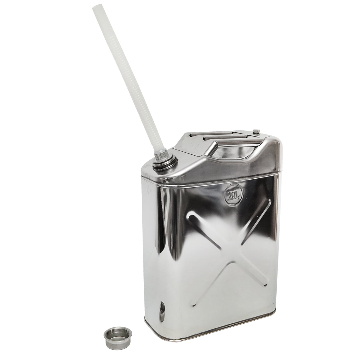 20 literes rozsdamentes acél tartály rugalmas tömlővel és dugóval