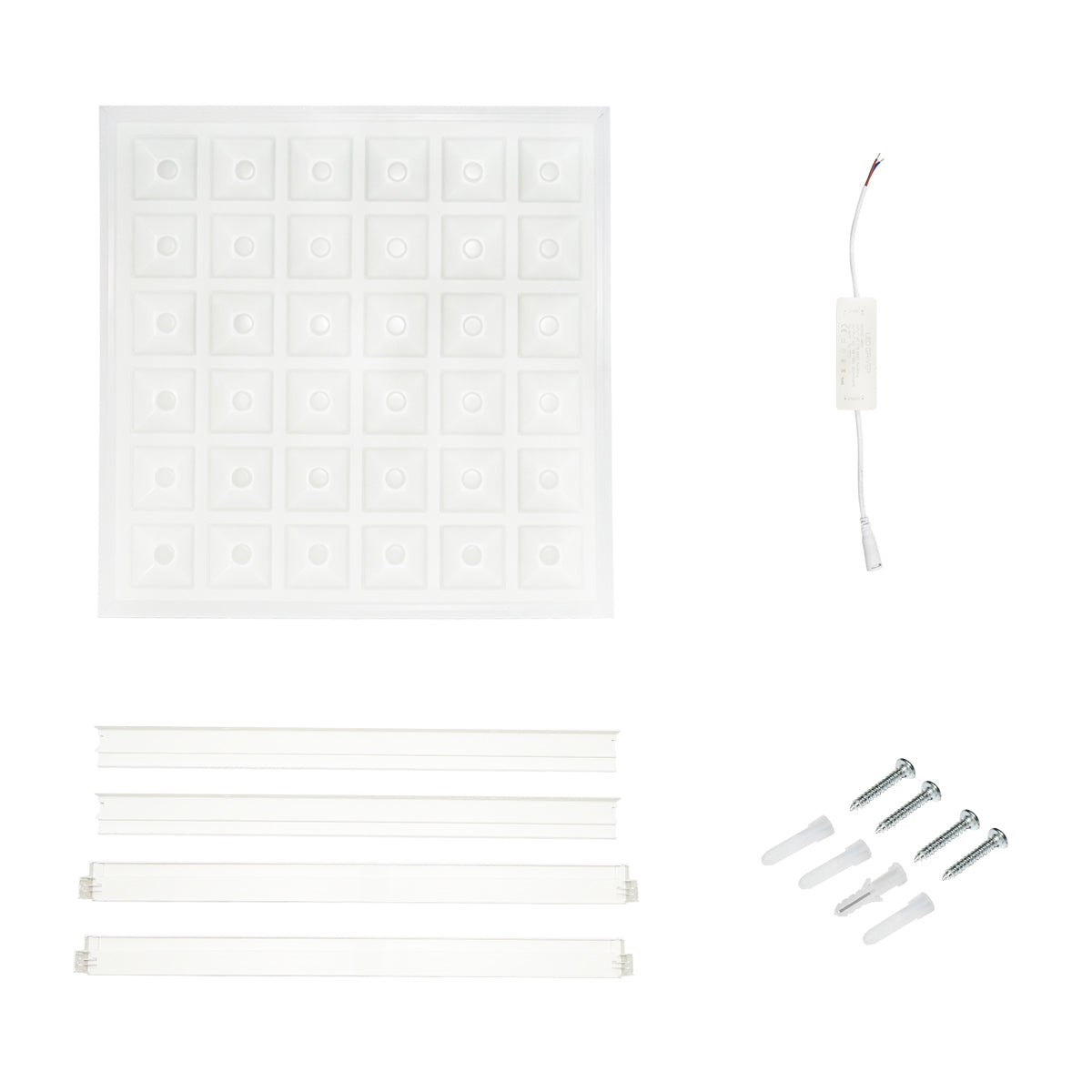 Slim LED panel 48W, 220V, IP20, 600x600x43 mm, felületre vagy álmennyezetbe szerelhető, beépített driverrel, Breckner Germany