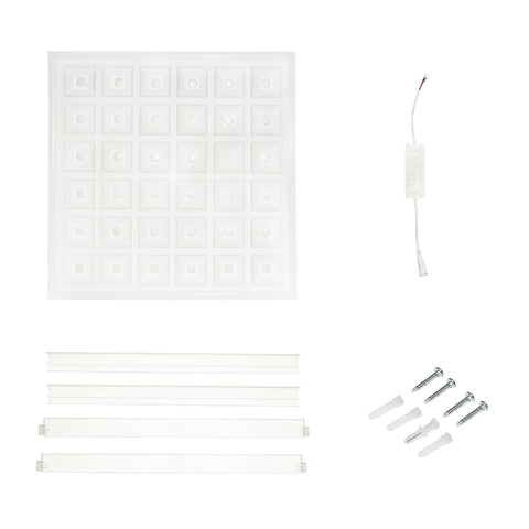 Slim LED panel 48W, 220V, IP20, 600x600x43 mm, felületre vagy álmennyezetbe szerelhető, beépített driverrel, Breckner Germany