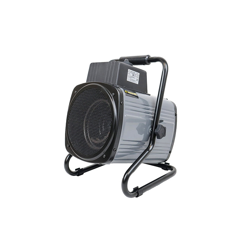 Elektromos hőlégfúvó, egyfázisú, 220–240 V, 2,4 kW, fűtött terület 24 m², meleg levegő térfogat 233 m³/h, termosztáttal, dupla túlmelegedés elleni védelemmel, Breckner Germany