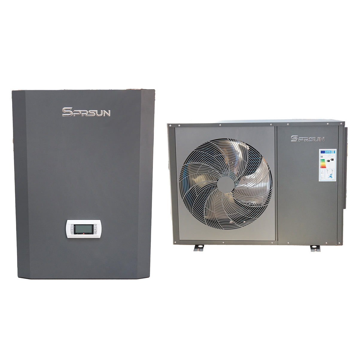 Monoblokkos levegő-víz hőszivattyú, 9.5 kW, 220V, telepítési készlettel, SPRSUN
