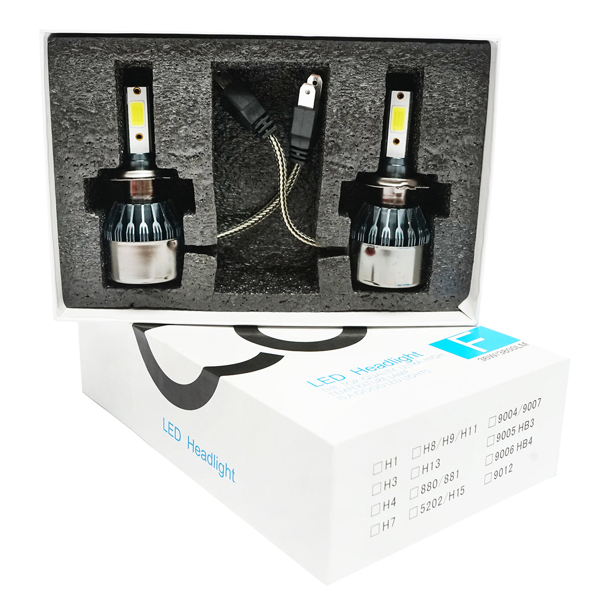 LED izzó szett, 2 db, H7, 36W, 3800 lumen, C6-H7, 12V, 6500K