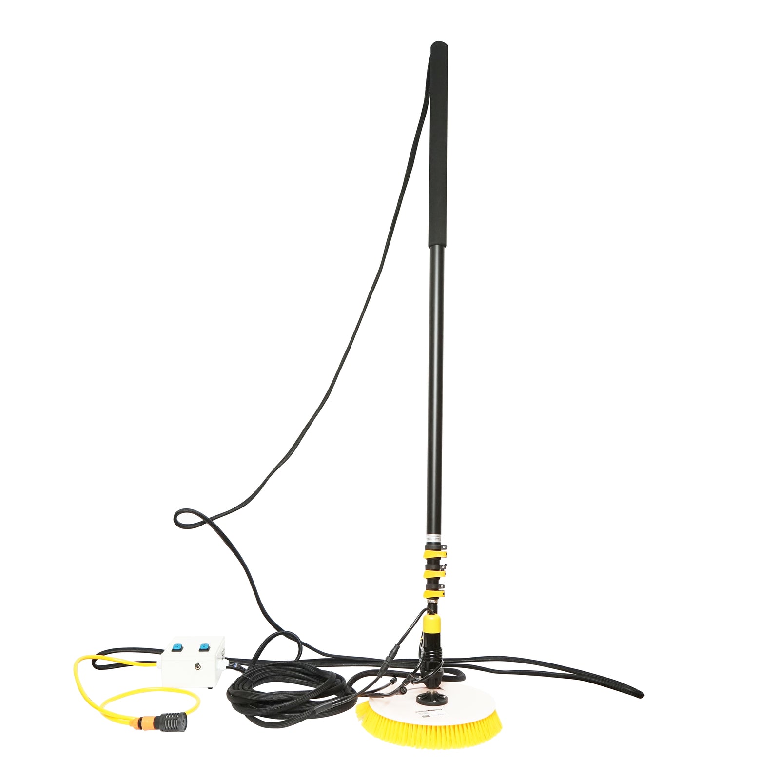Tisztítórendszer fotovoltaikus napelemekhez 220V, 1 kefével és teleszkópos karral 5,5 m