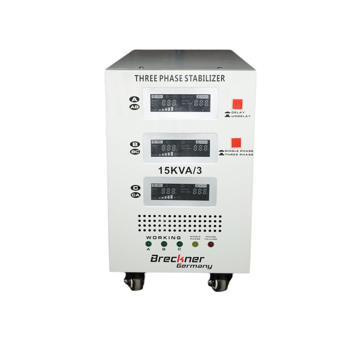 Automatikus feszültségstabilizátor 15KVA, 12KW háromfázisú szervomotorral Breckner Germany