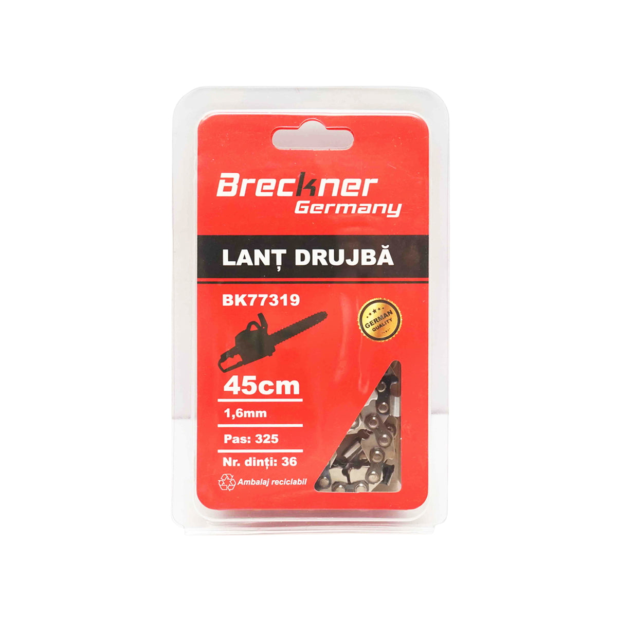 Láncfűrészlánc, 0.325" osztás, 36 szem, 1,6 mm, 45 cm hosszúság, Breckner Germany
