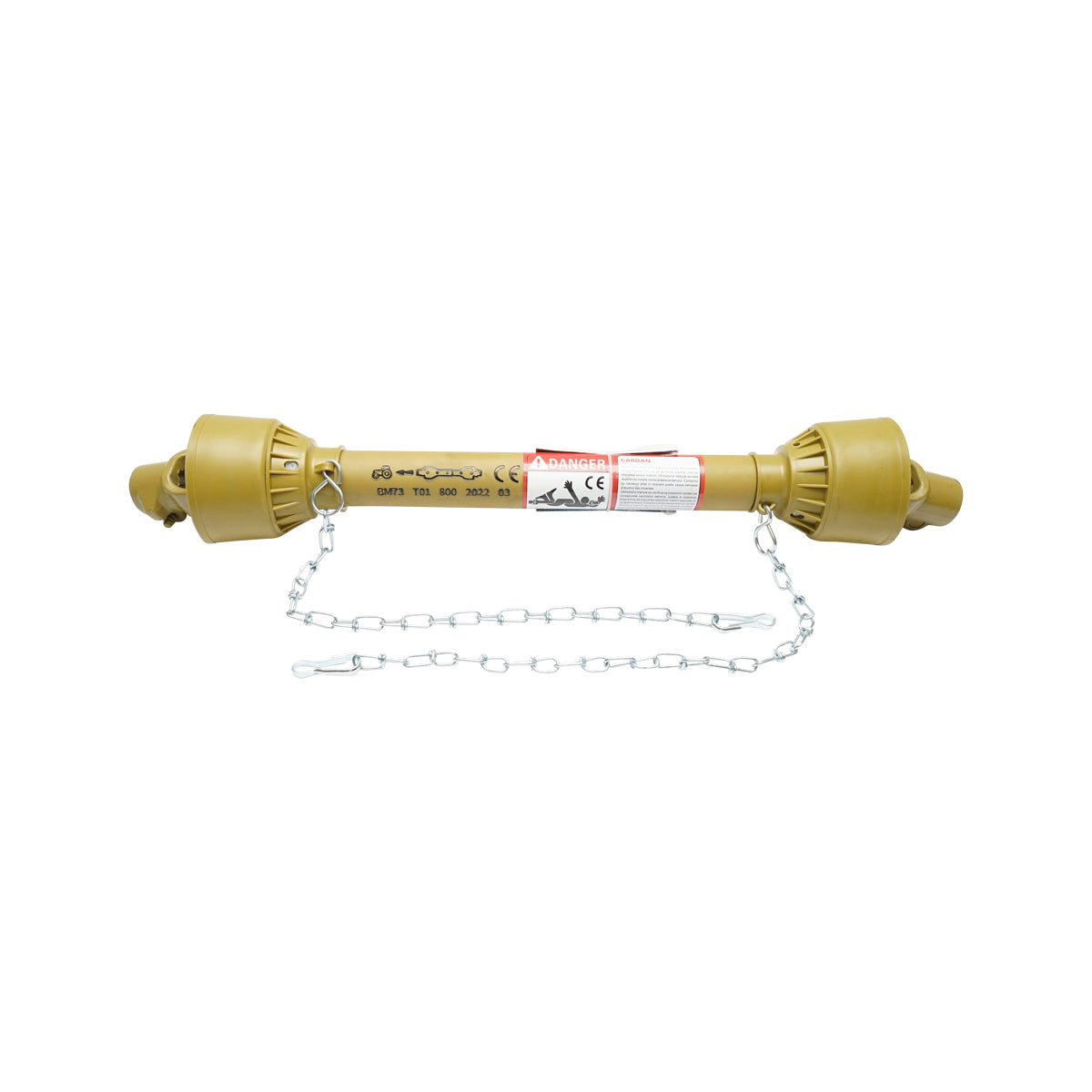 Kardántengely 800 mm, T1, kereszt 22x54 mm, háromszög alakú csővel, 1 3/8" Z=6, permetezőhöz