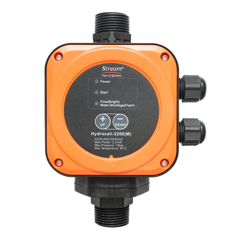 AUTOMATIKUS ELEKTRONIKUS NYOMÁSKAPCSOLÓ 2,2KW, 220V VÍZSZIVATTYÚHOZ, KÉZZEL ÁLLÍTHATÓ NYOMÁS MAX. 15 BAR, HYDROCALL-2200M