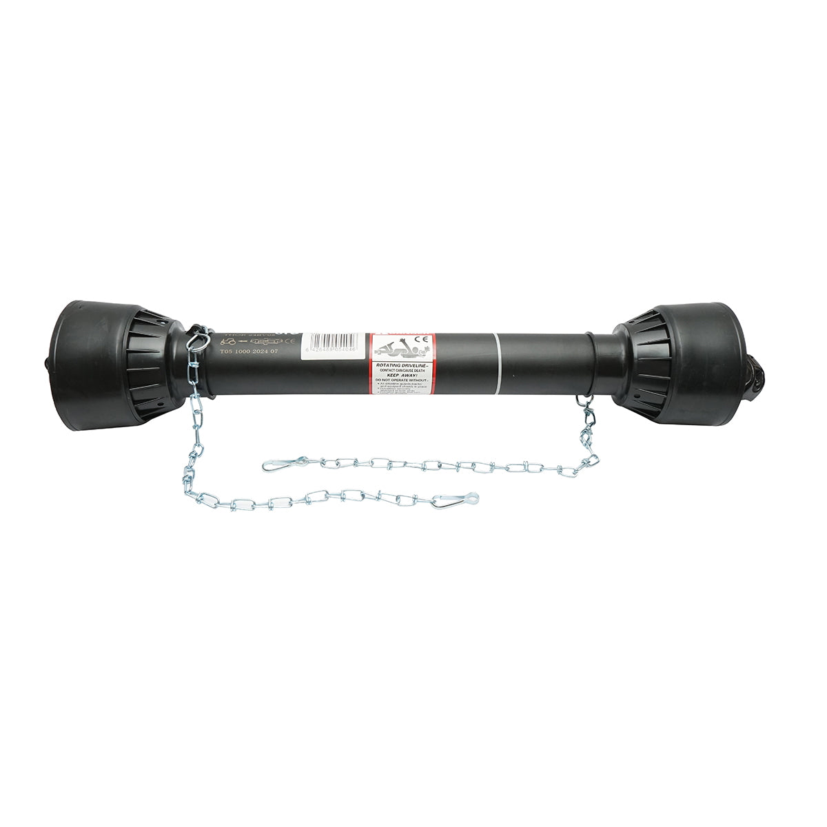 Kardántengely 1000 mm, T5, kereszt 30,2x80 mm, háromszög alakú csővel, 1 3/8" Z=6, aprítógéphez