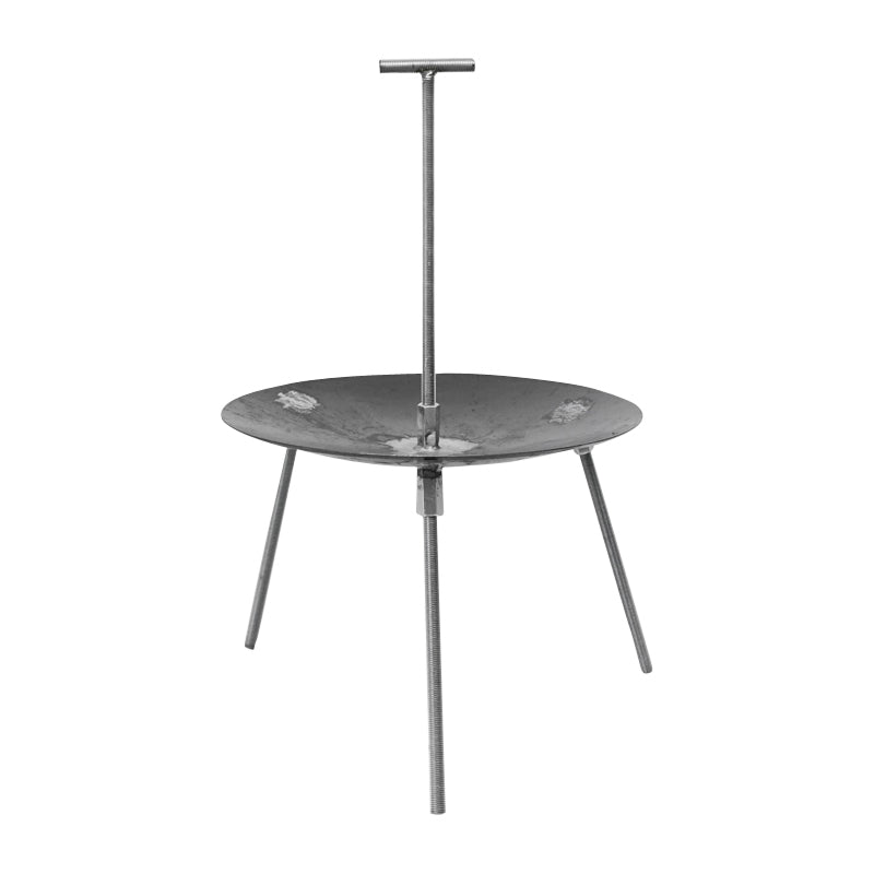 Egyszerű grilltárcsa acélból, 3 lábbal és fogantyúval, 46 cm, UTB logóval