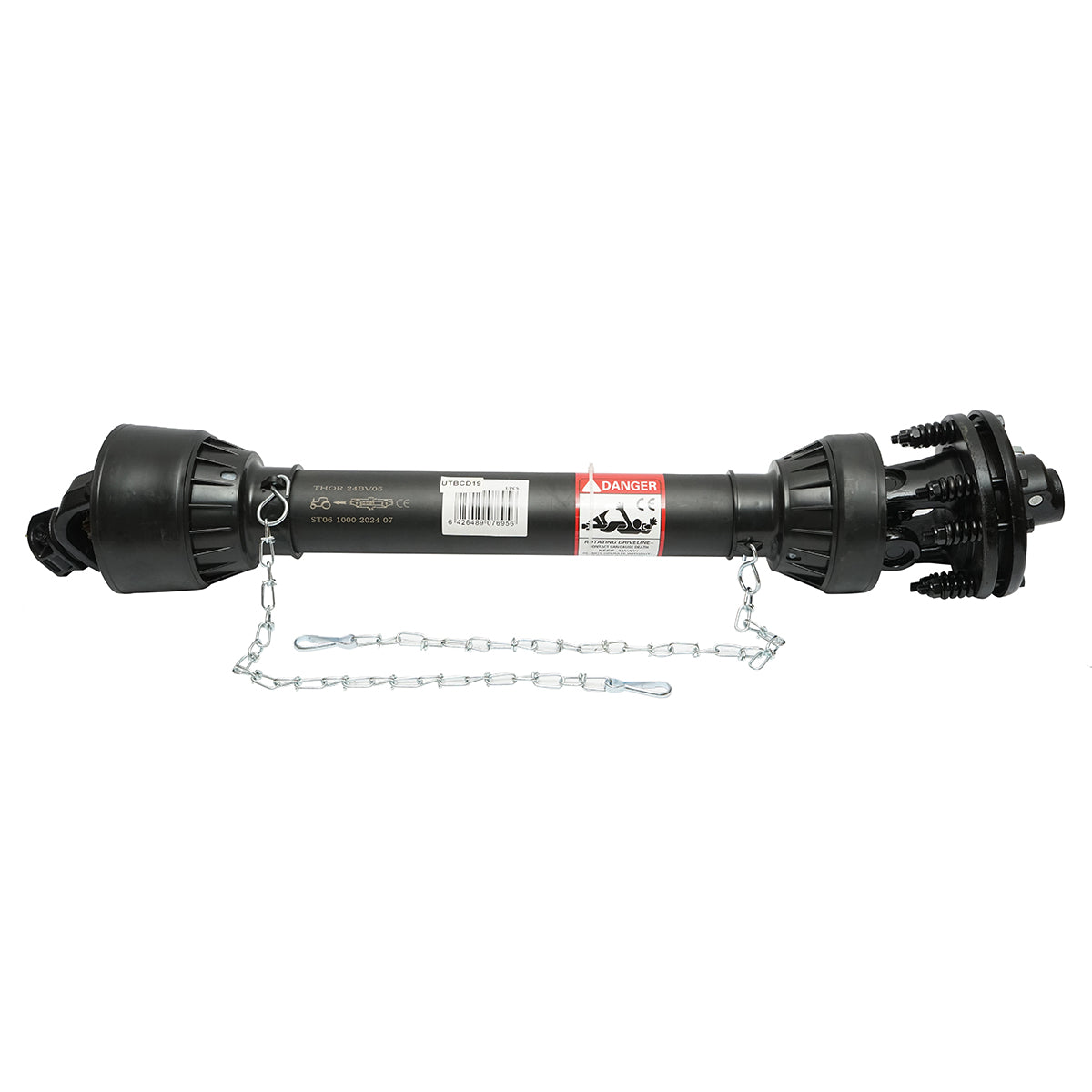 Kardántengely 1000 mm, S6 T6, kéttárcsás kuplunggal, kereszt 30,2x92 mm, csillag alakú csővel, 1 3/8" Z=6, rotációs kapához
