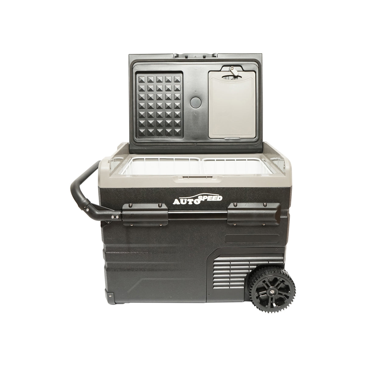 Smart autós hűtőszekrény trolly kivitelben, 50L, kompresszorral, 12–24–220V, 60W, Bluetooth